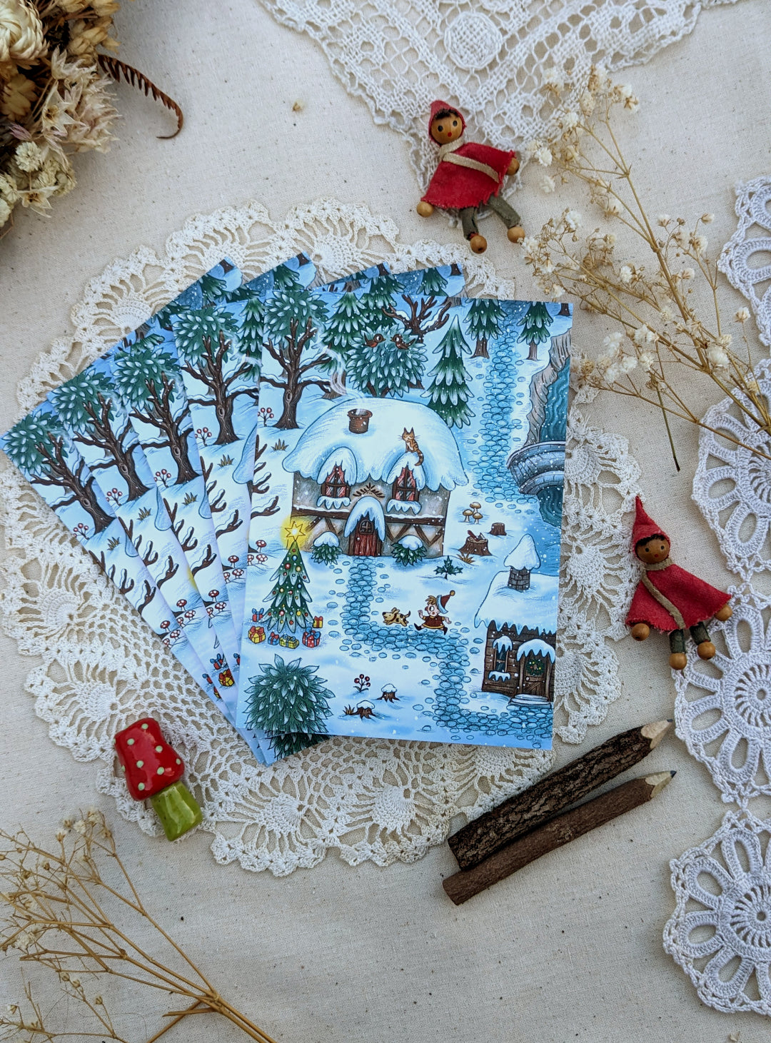 Pack of 5 Granny's House Christmas Cards