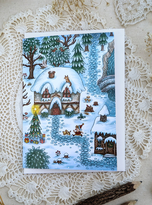 Pack of 5 Granny's House Christmas Cards