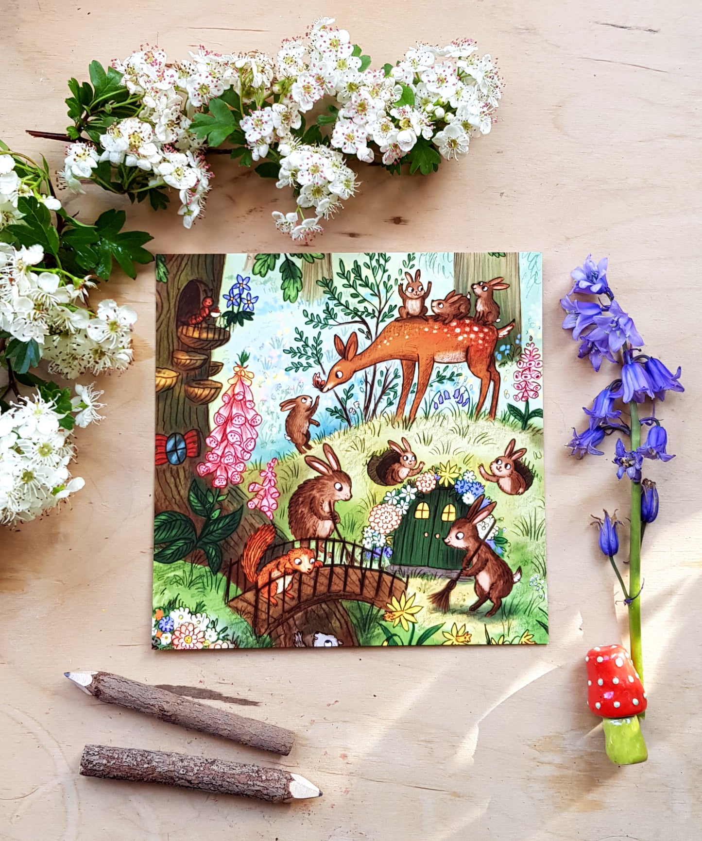 Bumper pack of 10 woodland postcards