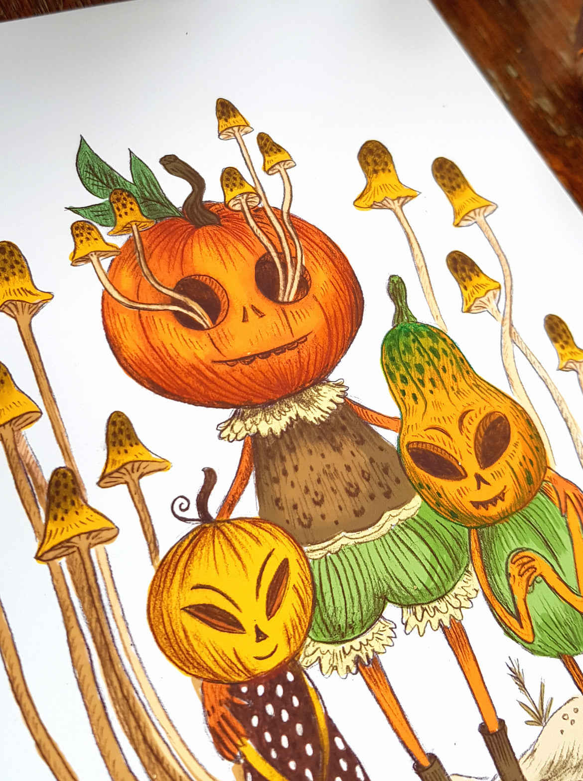 Pumpkin Head Family Print