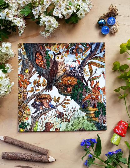 Bumper pack of 10 woodland postcards