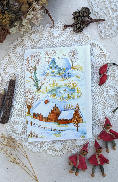 Pack of 5 Winter Farm Greetings Cards