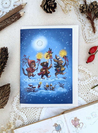 Pack of 6 Woodland Creatures Christmas Cards