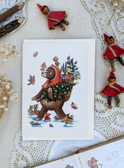 Pack of 6 Woodland Creatures Christmas Cards